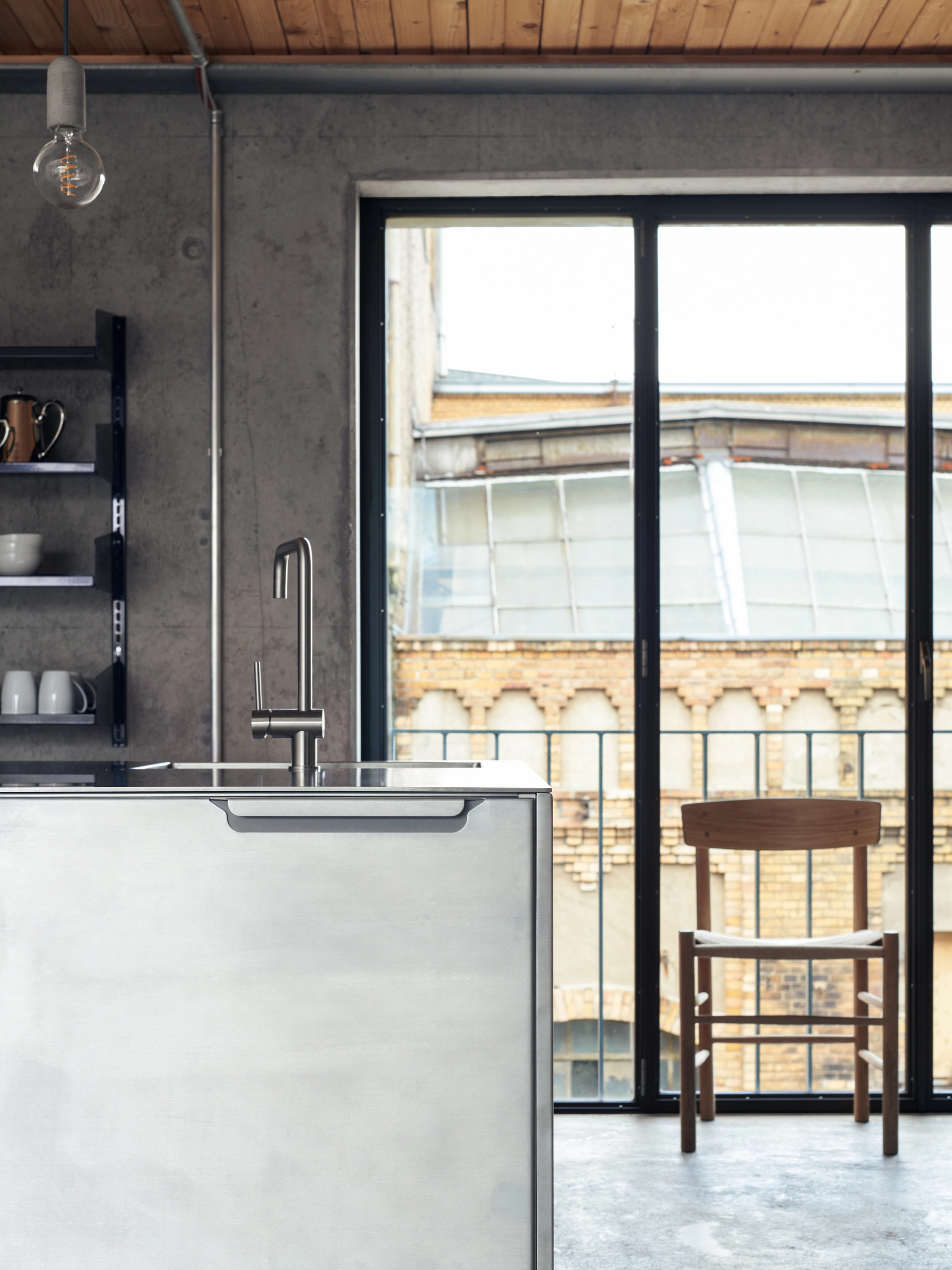 Aluminum kitchen door