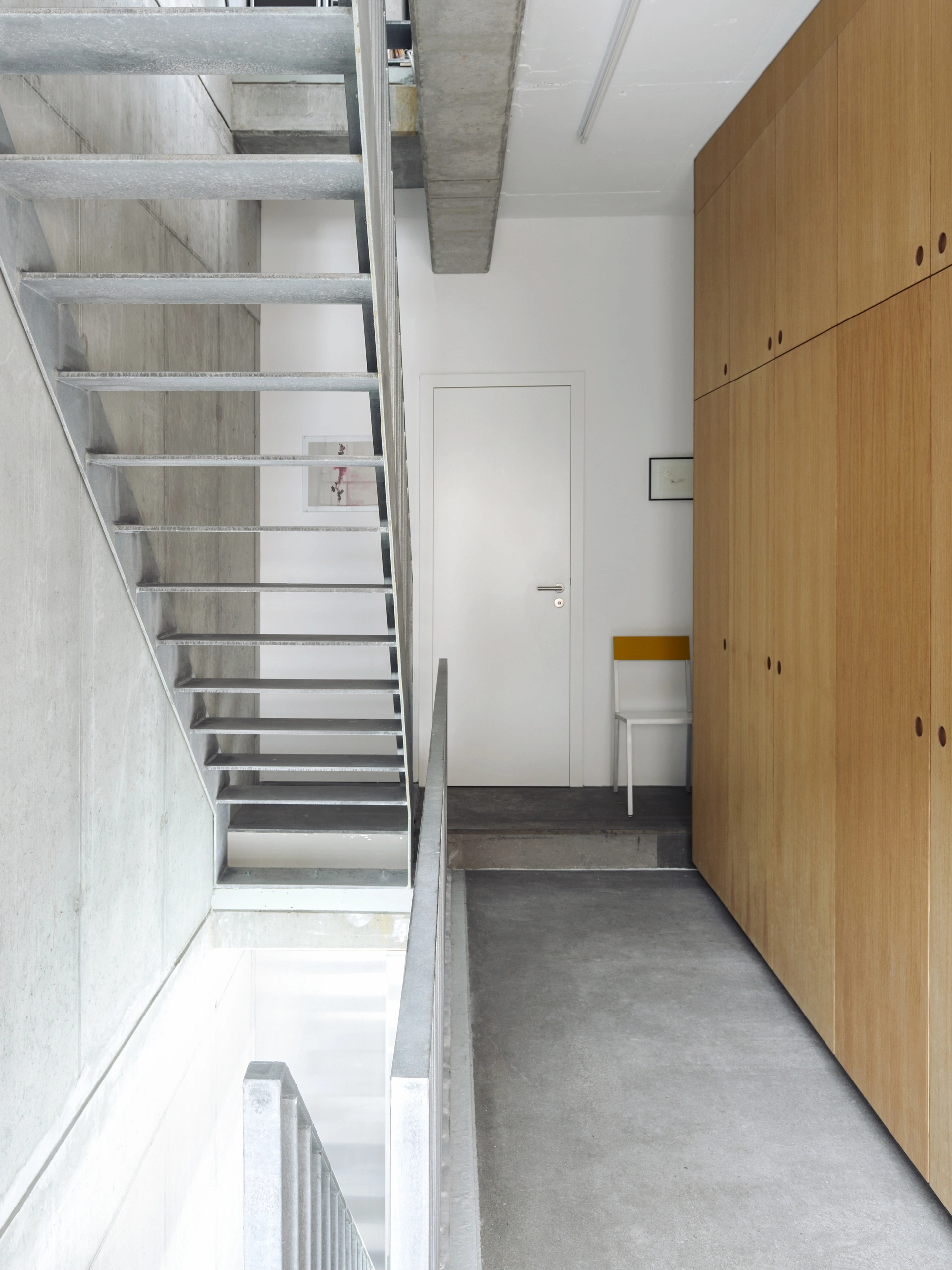 Wardrobe with wooden fronts