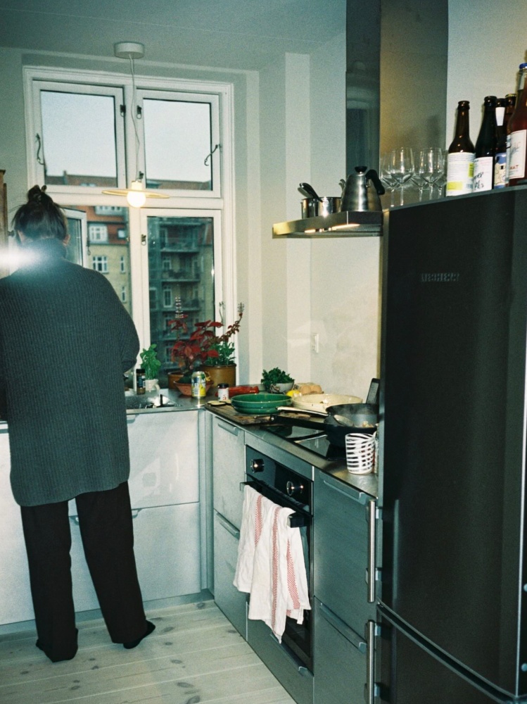 Linnea Ek Blæhr in her kitchen