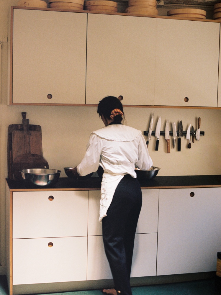 Laila Gohar in her kitchen
